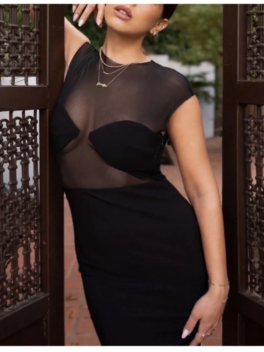 ZARA BLACK MIXED TULLE DRESS